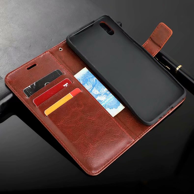 Case Vivo Y17 #เคสฝาพับแบบกระเป๋าสตางค์หนัง PU ผิวหนังม้า Crazy Horse