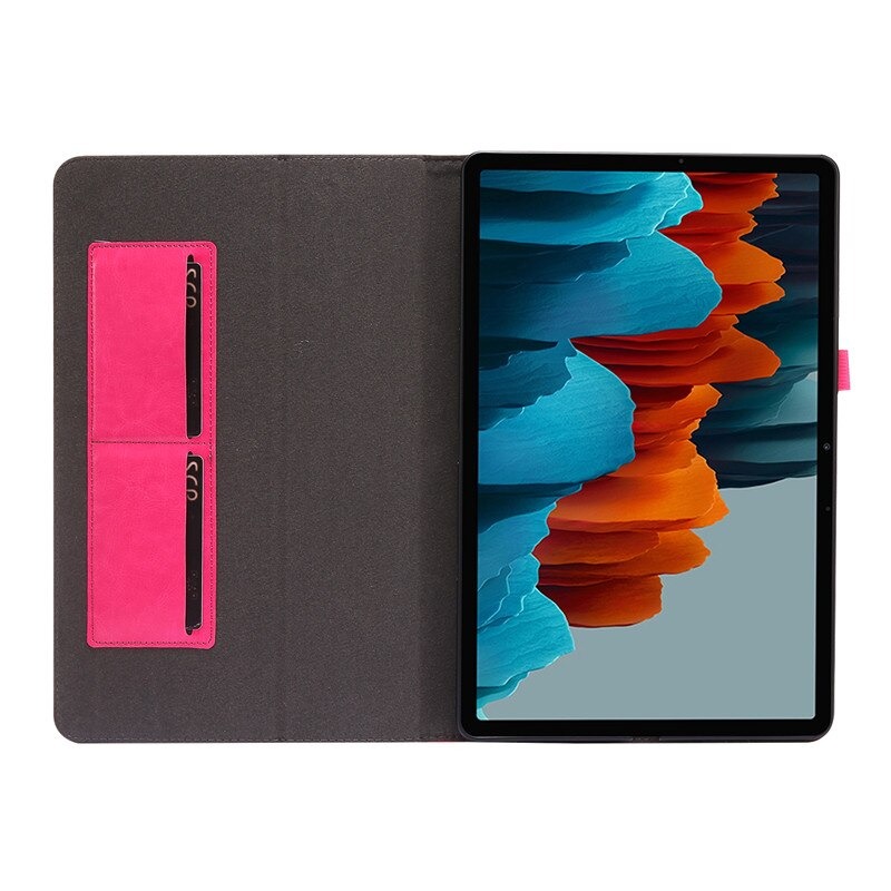 เคส Samsung Galaxy Tab S7 Plus 12.4" SM-T970 SM-T975 SM-T976 #เคสฝาพับหนัง PU มีช่องเก็บบัตร Flip PU Leather soft cover stand holder