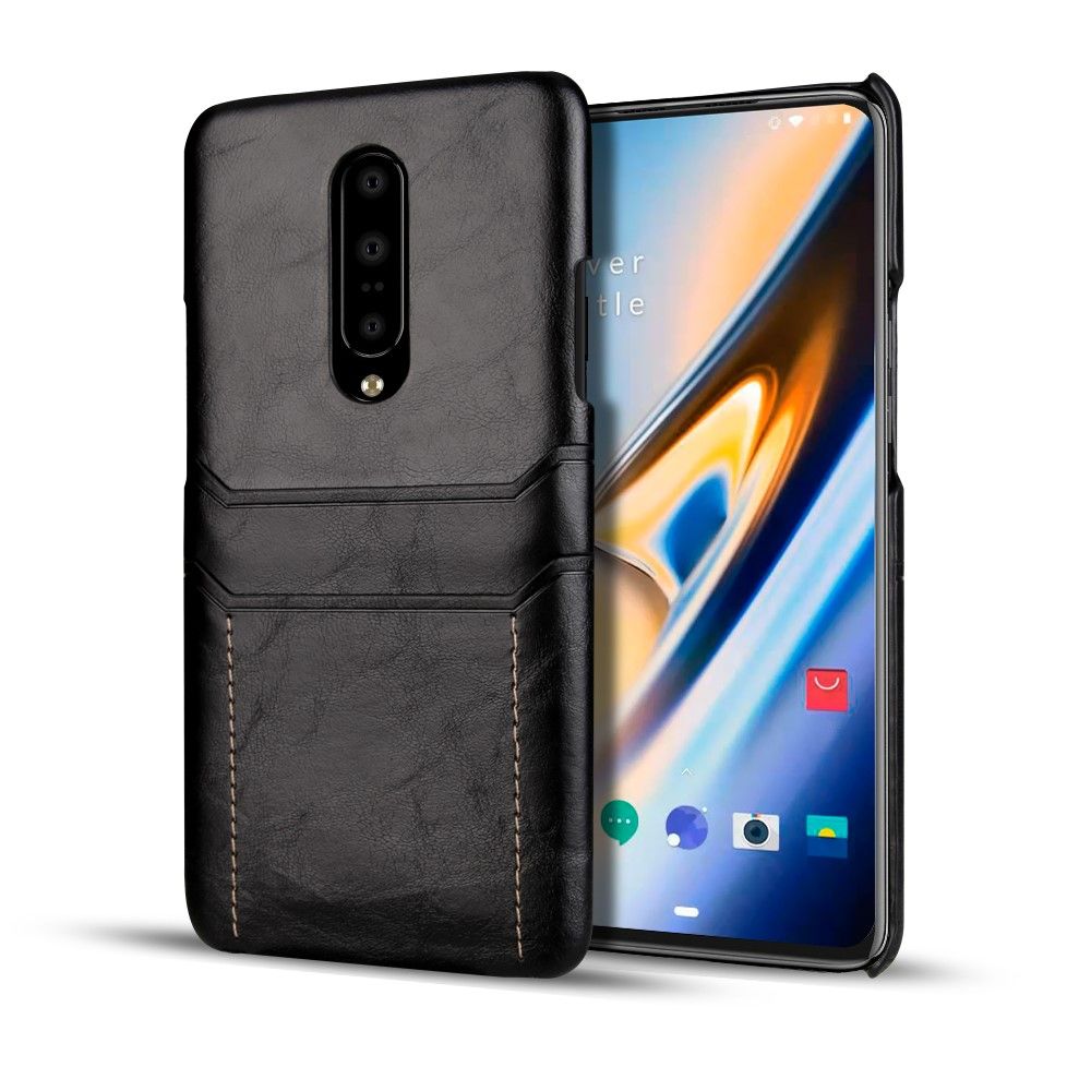 Case OnePlus 7 Pro #เคสฝาหลังพลาสติกเคลือบหนัง PU มีช่องเสียบบัตร Dual Card Slots PU Leather PC