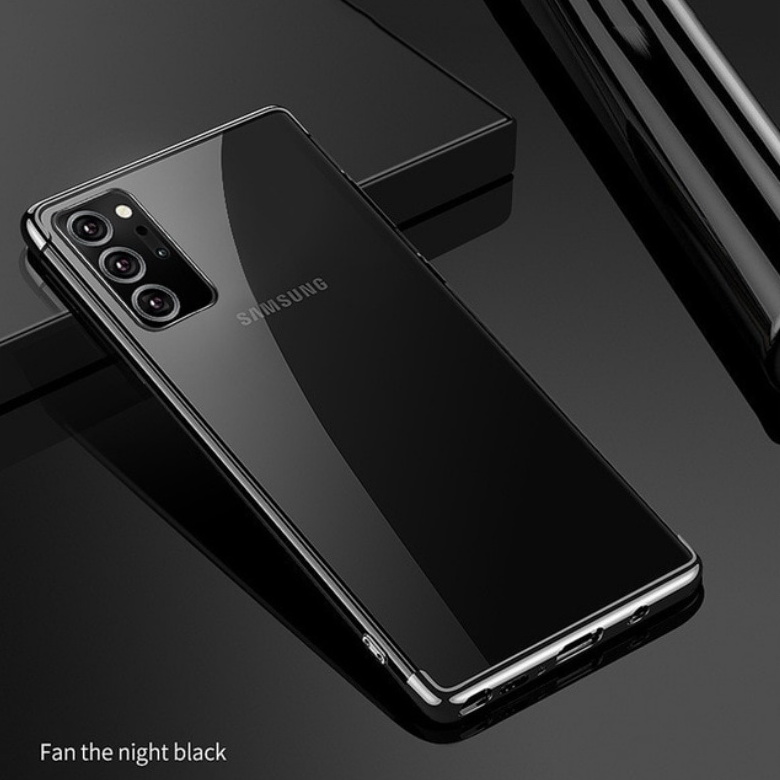 Case Samsung Galaxy Note 20 / Note 20 5G #เคสฝาหลังใสขอบเงา Luxury Soft Silicone Transparent Plating Cover