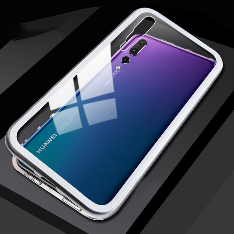 เคส Huawei Nova 5T #(พร้อมส่ง) เคสขอบโลหะประกบแม่เหล็กด้านหลังกระจก Magnetic Clear Glass Hard Back Cover Metal Frame Protection Case
