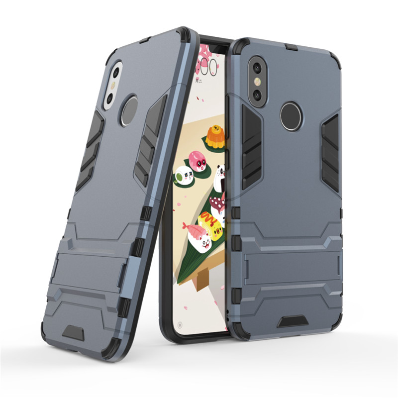 Case Xiaomi Mi 8 #เคสฝาหลังพลาสติก ไฮบริด TPU + Kickstand สีสันสวยงามทันสมัย