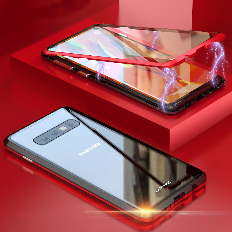 Case Samsung Galaxy S10 #เคสฝาหลัง LUPHIE กรอบโลหะแม่เหล็ก + กระจก Detachable Magnetic Metal Frame + Tempered Glass Back