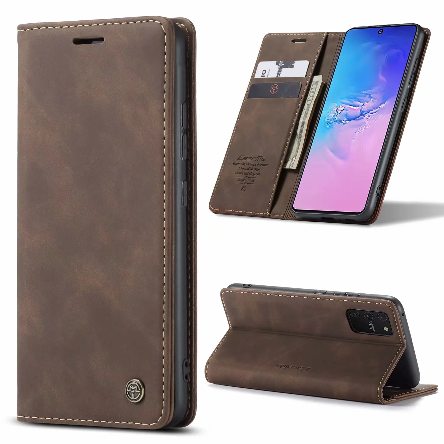 เคส Samsung Galaxy Note 10 Lite #เคสฝาพับหนังกระเป๋าสตางค์ CASEME Auto-absorbed Leather Wallet