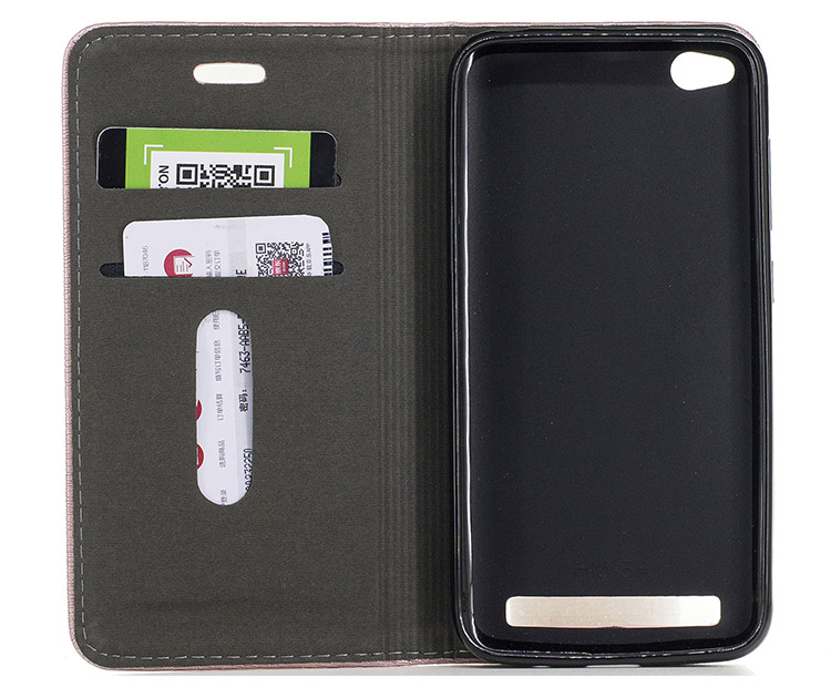 เคส Xiaomi Redmi 5A #เคสฝาพับหนัง PU พื้นผิวไม้ปิดแม่เหล็ก