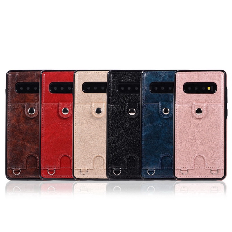Case Samsung Galaxy S10 #เคสฝาหลัง TPU หุ้มหนัง PU พร้อมสายคล้อง