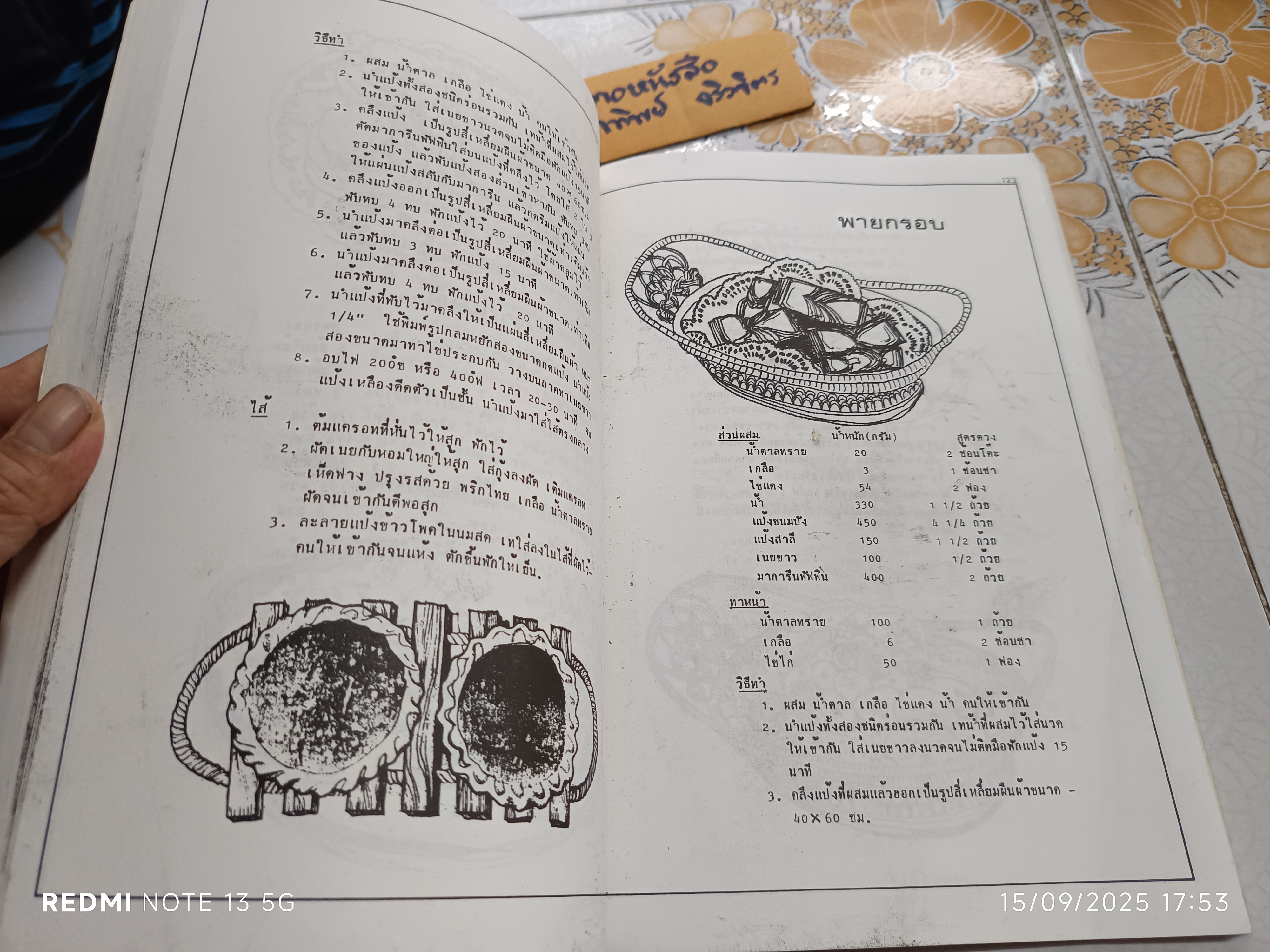 หนังสือขนมอบ โดย ทิพาวรรณ เฟื่องเรือง ,พิมพ์พ.ศ 2525