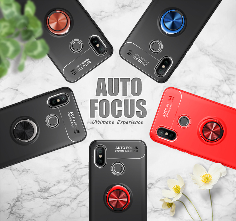 เคส Xiaomi Mi 8 #เคสฝาหลัง TPU Finger Ring Kickstand (แผ่นโลหะแบบ Built-in)