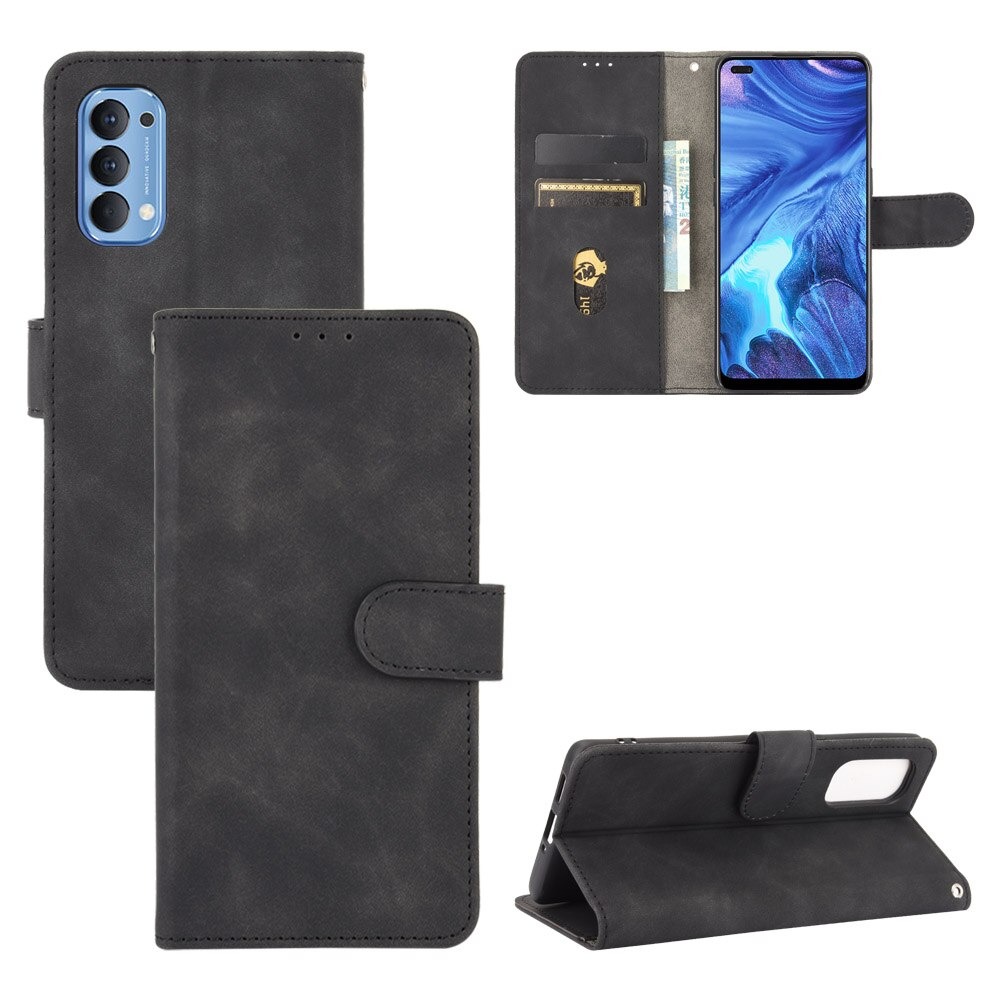 เคส OPPO Reno 5 Pro 5G #เคสฝาพับแบบกระเป๋าสตางค์หนัง PU มีช่องใส่บัตร Leather Wallet Card Holder Phone Cover