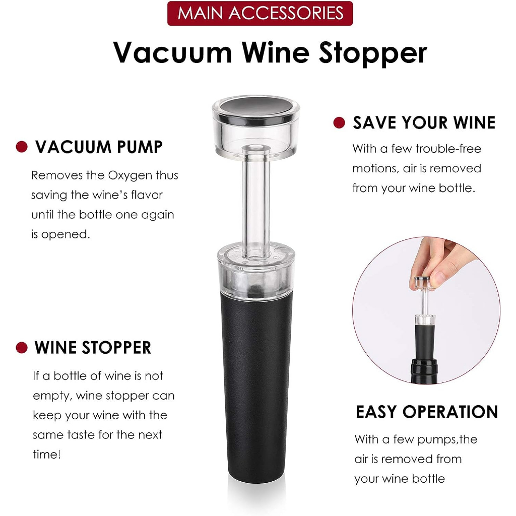 Sawpy® Wine Opener Kit Set, Corkscrew Gift, Silver ชุดของขวัญที่เปิดไวน์ พร้อมเครื่องตัดฟอยล์ สีเงิน