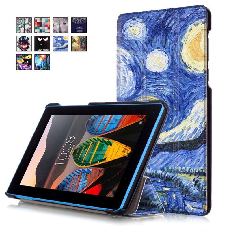 Case Lenovo Tab3 7.0นิ้ว เคส Tri-fold Stand Leather Tablet Cover ลวดลายทันสมัย