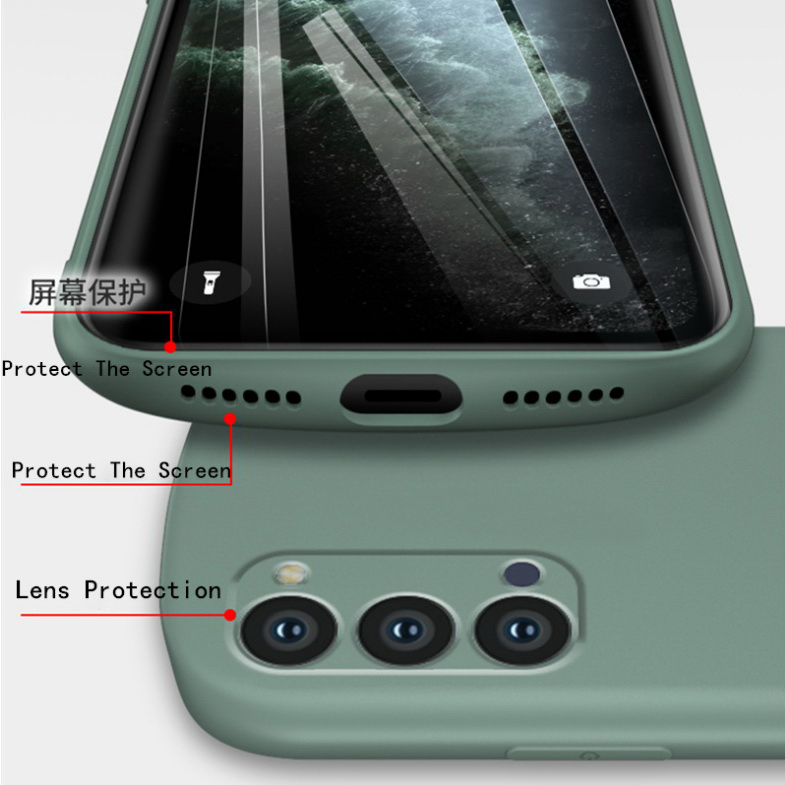 เคส OPPO Reno 5 Pro 5G #เคสฝาหลังซิลิโคนนิ่มรูปไข่ High Quality Oval Liquid Silicone Matte Casing Soft Cover