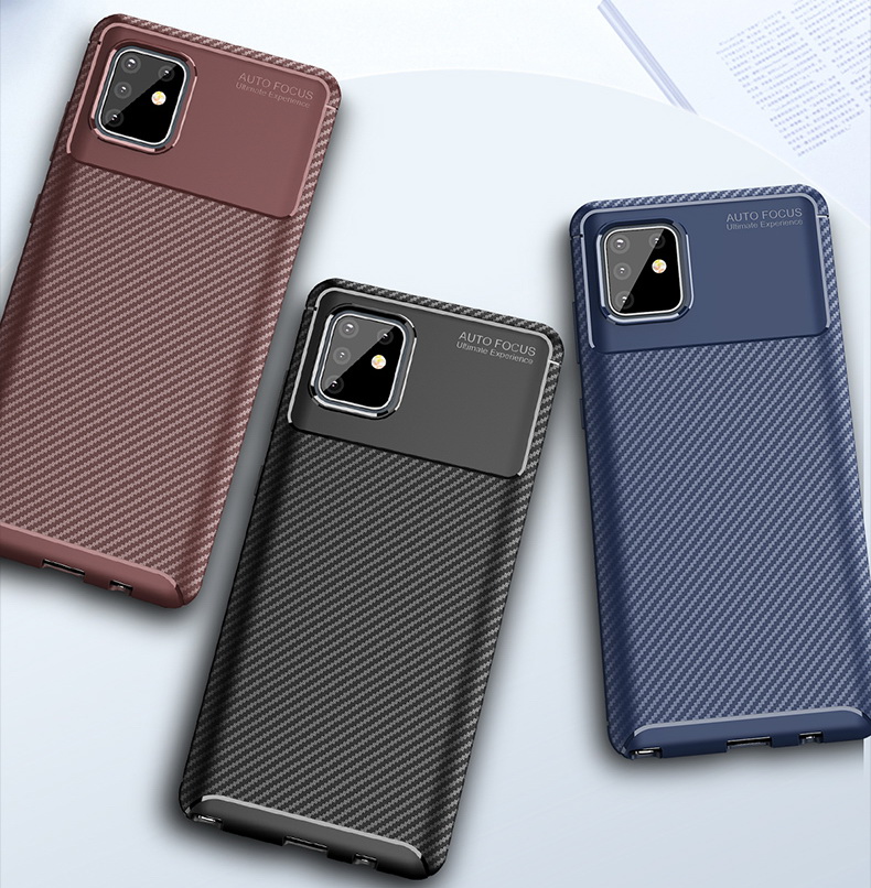 Case Samsung Galaxy Note 10 Lite #เคสฝาหลังนิ่ม Carbon Fiber Anti-drop TPU Protection