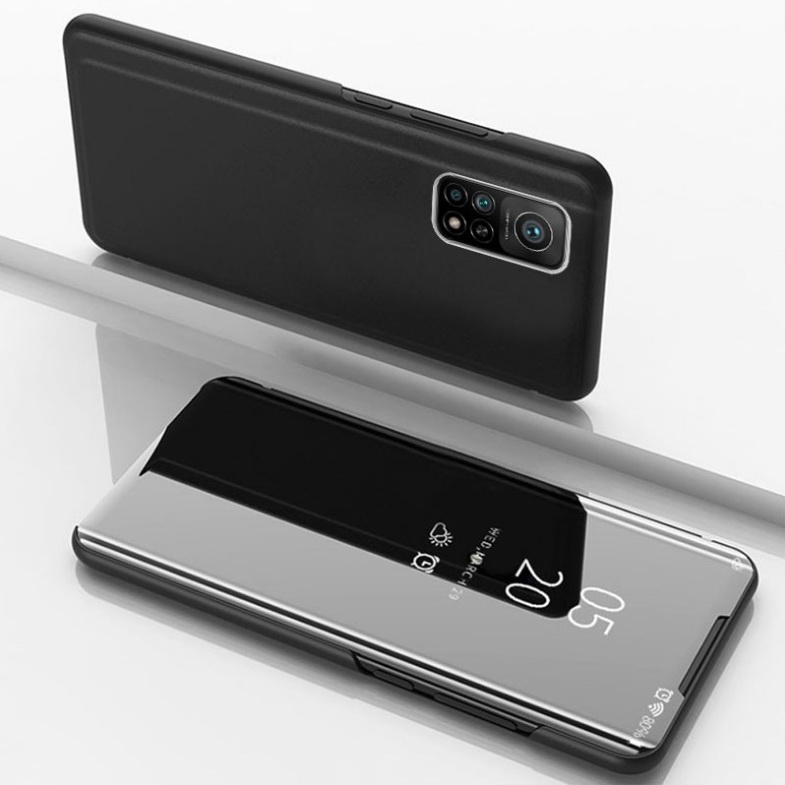 Case Xiaomi Mi 10T Pro #เคสฝาพับปกโปร่งแสงผิวเงา Electroplating Mirror Surface Window View