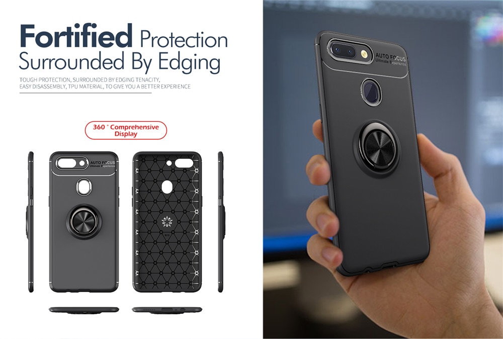 Case Xiaomi Mi 8 Lite TPU #เคสฝาหลังมีแหวนสวมนิ้ว Finger Ring Kickstand (Built-in แผ่นโลหะ)