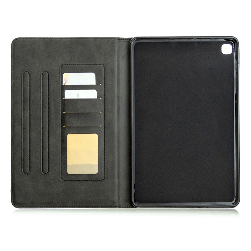 เคส Samsung Galaxy Tab S6 Lite 10.4 SM-P610 P615 P617 #เคสฝาพับหนัง PU มีช่องเสียบ ID บัตรอื่นๆในตัว Geometric Pattern Leather Card Holder Protective