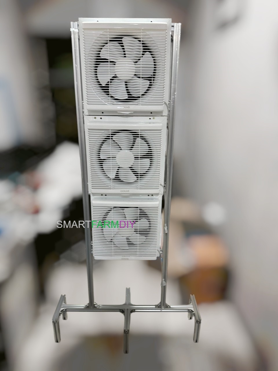 Tower Fan ชุดพัดลมระบายอากาศ 12 นิ้ว 3 ชุดแยกทำงาน พร้อมซัพพอทอลูมิเนียมโปรไฟล์