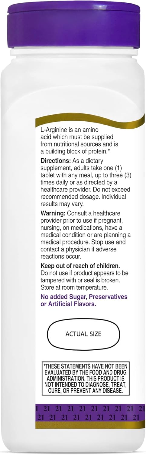 21st Century® L-Arginine, Maximum Strength 1,000 mg 100 Tablets แอล-อาร์จีนีน
