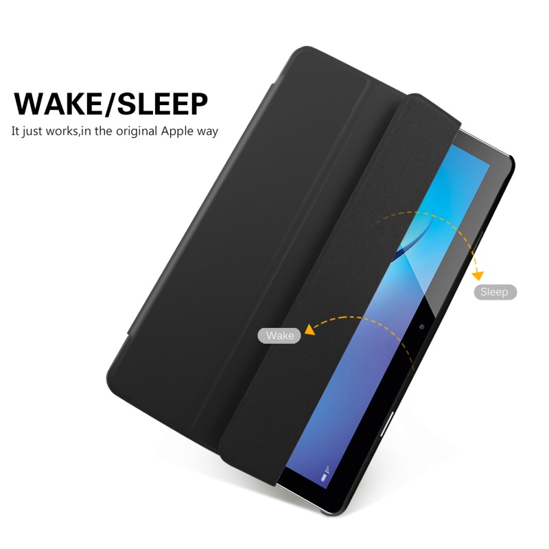 Case MediaPad T3 10 9.6 นิ้ว #เคสแท็บเล็ตฝาพับหนัง PU แบบพับสามพับ สวยดูดีมีระดับ