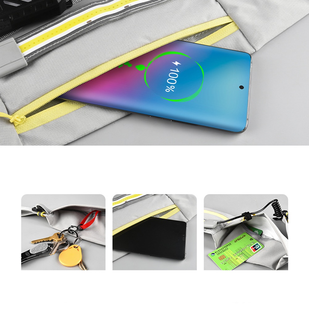 กระเป๋าคาดเอววิ่ง กันน้ำ มีไฟสัญญาณ LED หน้าหลังไฟฉุกเฉินเพิ่มความปลอดภัยชาร์จแบตแบบ USB (A30)