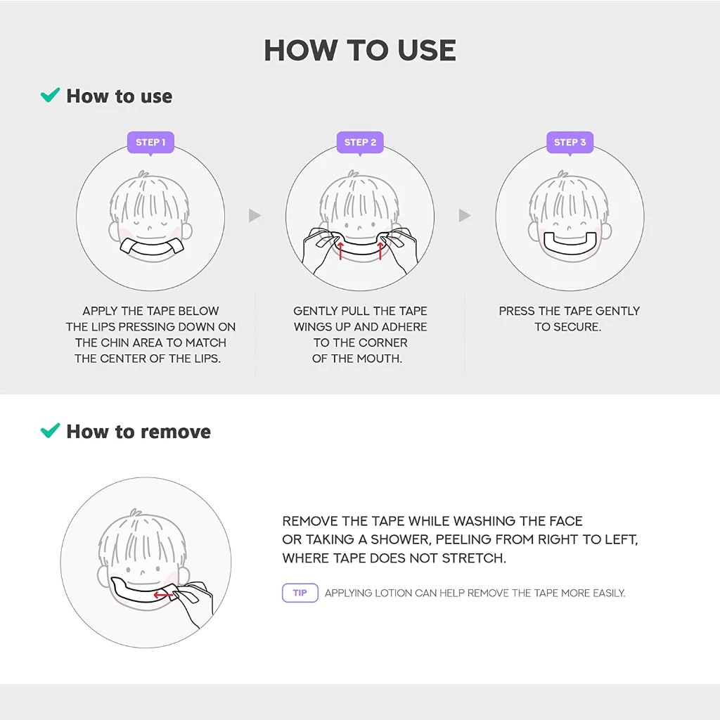 (Pre Order) Housweet® Correung Sleeping Mouth Tape Prevent Breathing Through Mouth & Stop Snoring 15 Pcs. แผ่นเทปแปะปาก ลดกรน