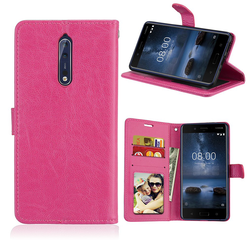 Case Nokia 8 #เคสฝาพับแบบกระเป๋าสตางค์แบบ Solid Color Wallet สีสันสวยงามทันสมัย