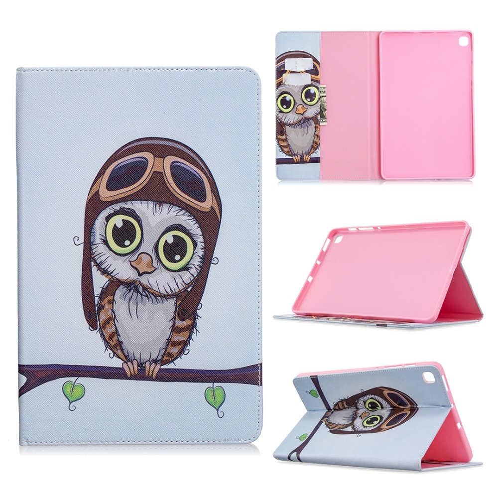 เคส Samsung Galaxy Tab S6 Lite 10.4 SM-P610 P615 P617 #เคสฝาพับหนัง PU พิมพ์ลาย Cartoon Animal PU Leather Case Stand Cover