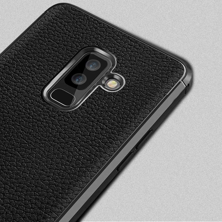 Case Samsung Galaxy J8 (2018) #เคสฝาหลัง TPU นิ่มผิวลิ้นจี่กันลื่นคุณภาพดีราคาถูก