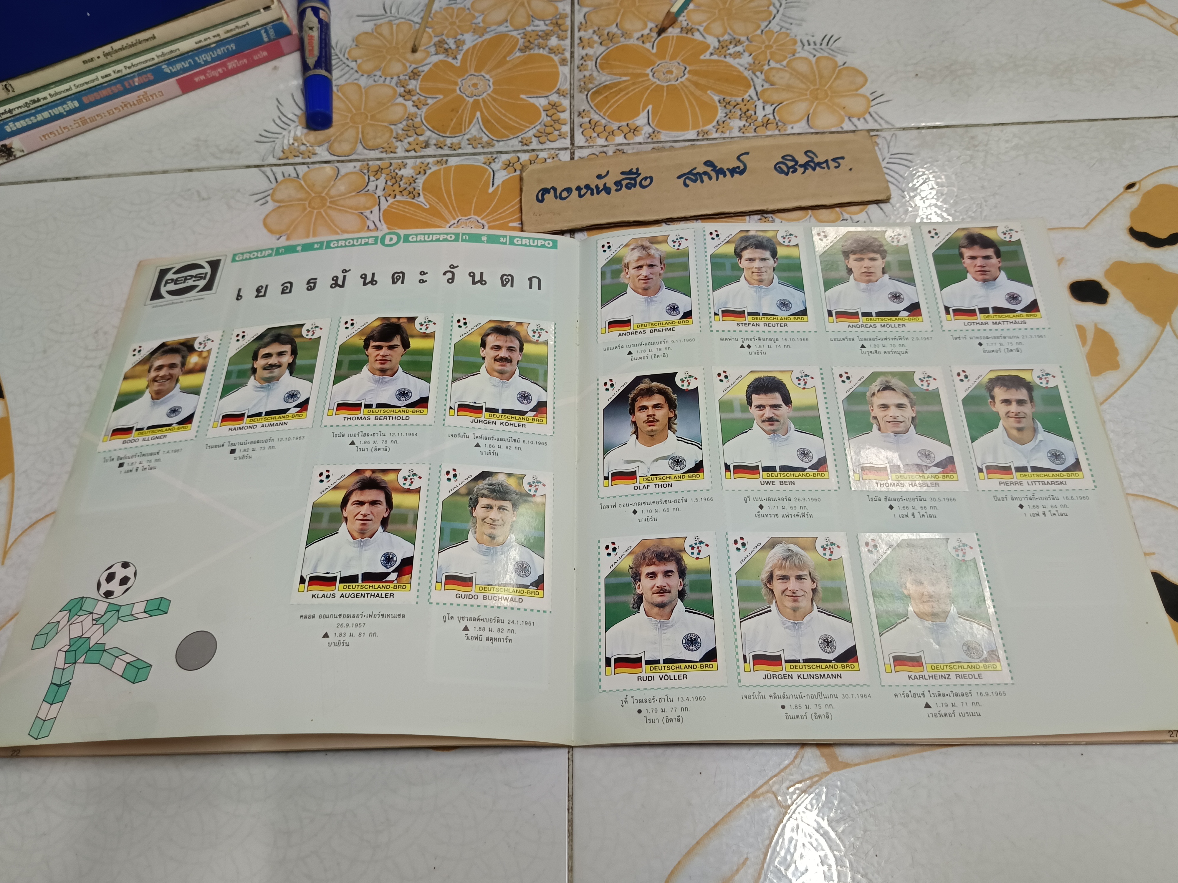 สมุดสะสมสติ๊กเกอร์ Italia World Cup 1990 ของ PANINI สติ๊กเกอร์ขาด 1 ใบ จาก 268 ใบ **สินค้าหมด**