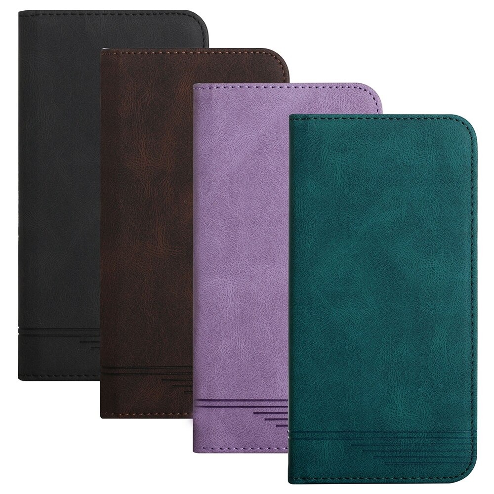 เคส Samsung Galaxy S21 FE 5G #เคสฝาพับหนัง PU สไตล์กระเป๋าสตางค์พร้อมช่องใส่การ์ด Luxury Flip Stand Card Phone Leather Wallet Cover Casing Auto-absorbed Smartphone