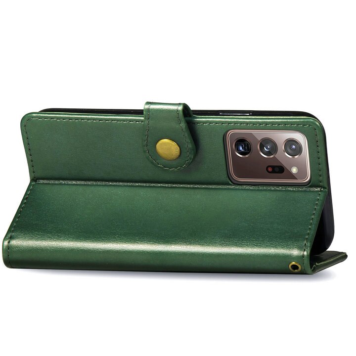 Case Samsung Galaxy Note 20 Ultra / Note 20 Ultra 5G#เคสฝาพับแถบปิดแม่เหล็กพับตั้งได้ Magnetic Closure Wallet Lanyard Leather