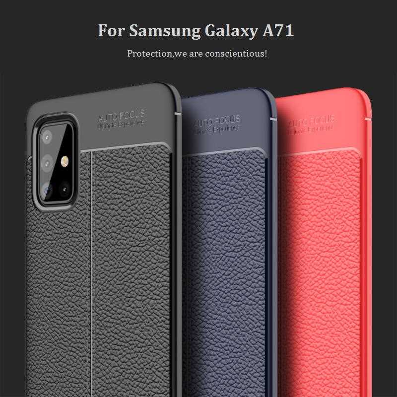 เคส Samsung Galaxy A71 #เคสฝาหลัง TPU ผิวลิ้นจี่ช่วยป้องกันลายนิ้วมือและกันลื่นได้ดี