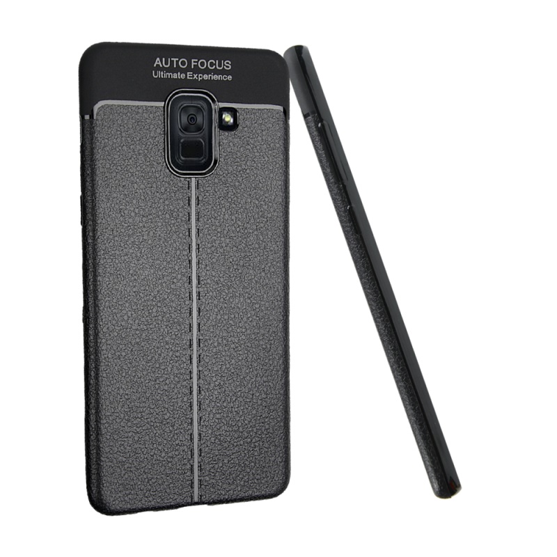 Case Samsung A8+ (2018) #เคสฝาหลัง TPU นิ่ม ANGIBABE Slim Litchi Grain สีสันสวยงาม