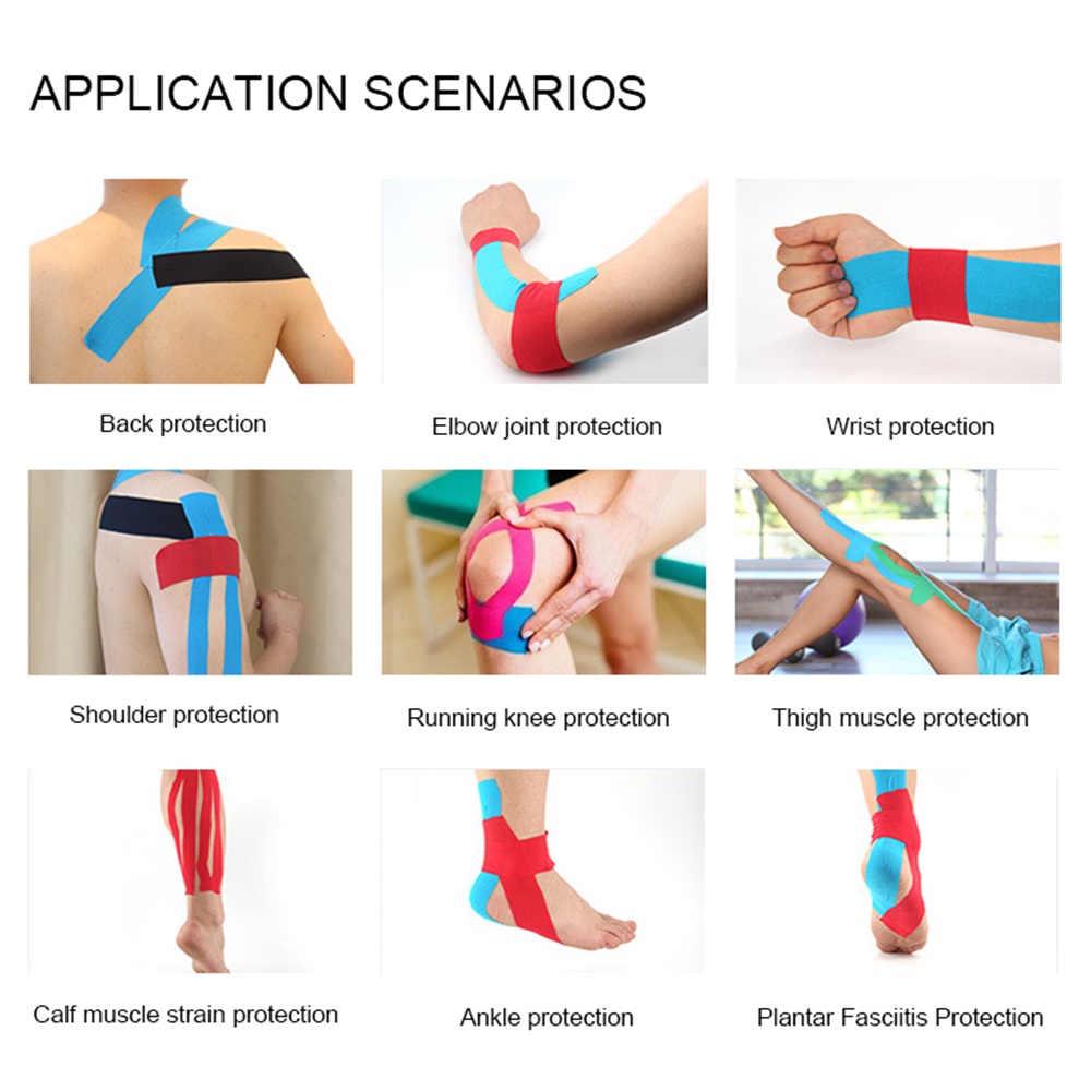 เทปบำบัด เทปติดกล้ามเนื้อแบบเจาะรู ขนาด 5cm ยาว 5m Kinesiology tape (P07)