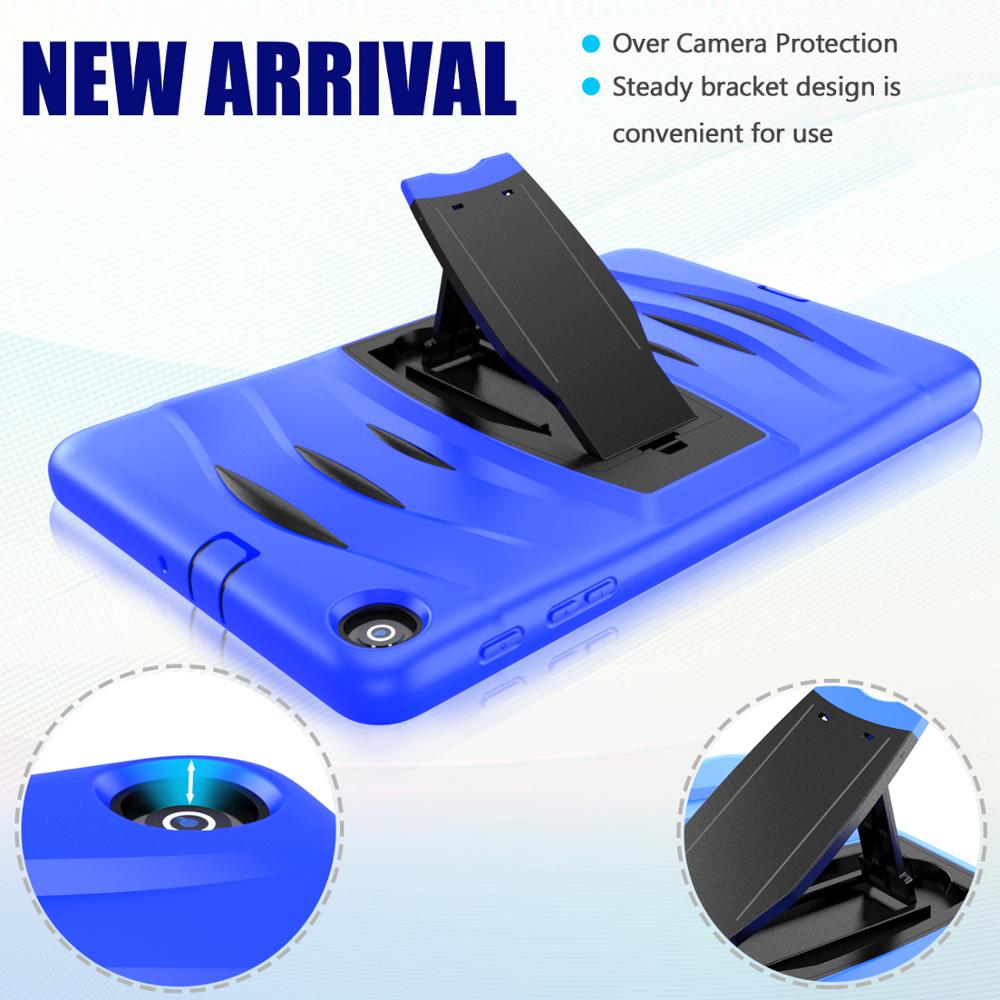 Case Samsung Galaxy Tab A 10.1 (2019) SM-T510 SM-T515 #เคสฝาหลังกันกระแทกพลาสติกแข็ง + ซิลิโคนพร้อมขาตั้ง