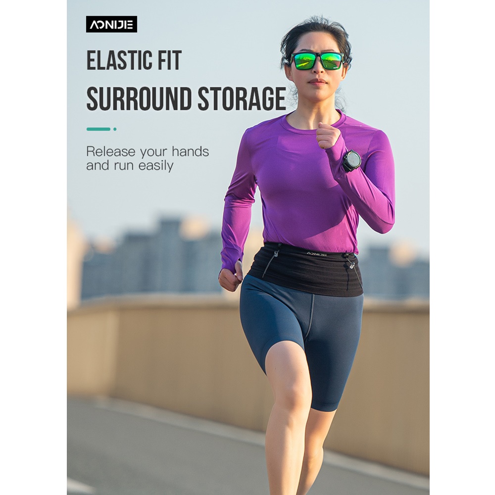 กระเป๋าคาดเอว สายติด bib ใส่ของได้รอบ คล้องไม้เท้าเทรล ของแท้จาก AONIJIE (A29)