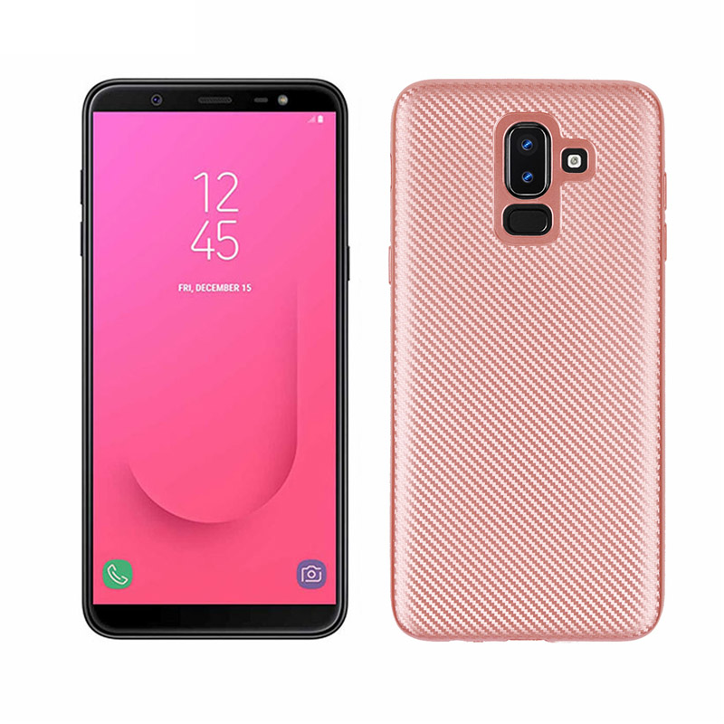 Case Samsung Galaxy J8 (2018) #เคสฝาหลัง TPU นิ่มแบบคาร์บอนไฟเบอร์ Soft Skin Case
