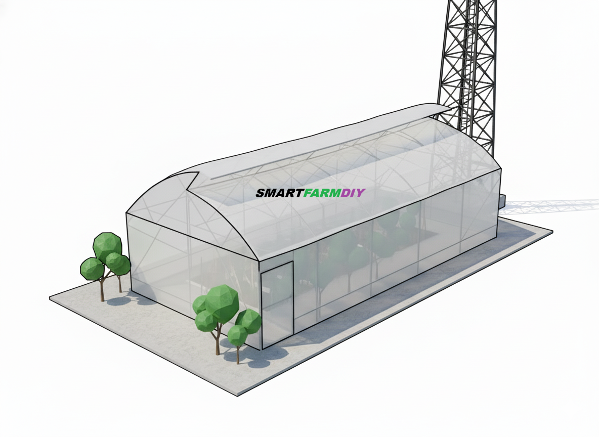รับออกแบบผังฟาร์มโรงเรือนปลูกพืช แบบ City Future Farming (AI Generative Farming#24)
