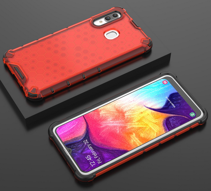 Case Samsung Galaxy A30 / A20 #เคสฝาหลังกันกระแทก Honeycomb Shock Absorber TPU + PC + Silicone Hybrid