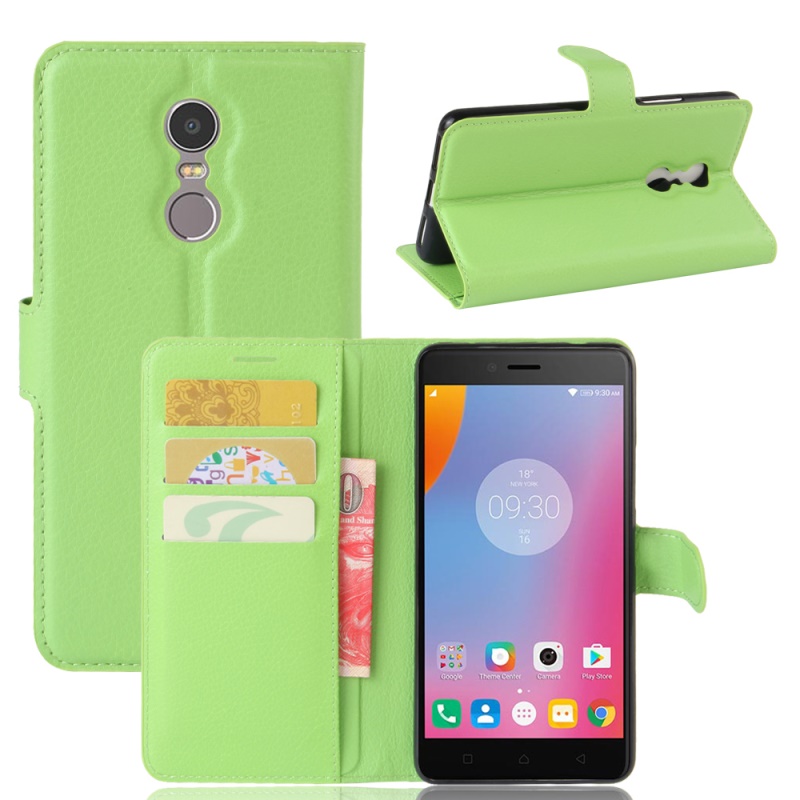 Case Lenovo K6 Note สไตล์กระเป๋าสตางค์หนัง PU ลิ้นจี่ มีช่องเสียบบัตร สีสันสวยงามทันสมัย