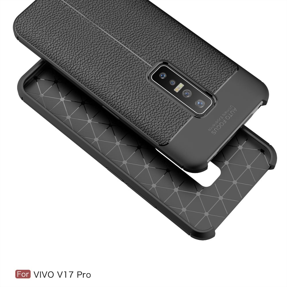 เคส Vivo V17 Pro #เคสฝาหลัง TPU ผิวลิ้นจี่ช่วยป้องกันลายนิ้วมือและกันลื่นได้ดี