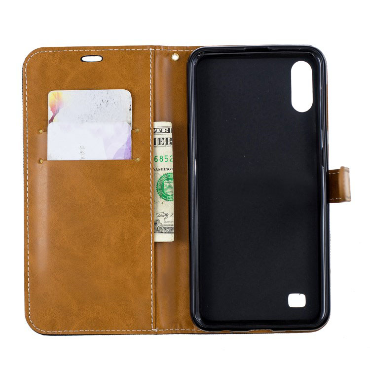 Case Samsung Galaxy A10 #เคสฝาพับหนัง PU พร้อมสายคล้องมือ สีสันสดใส