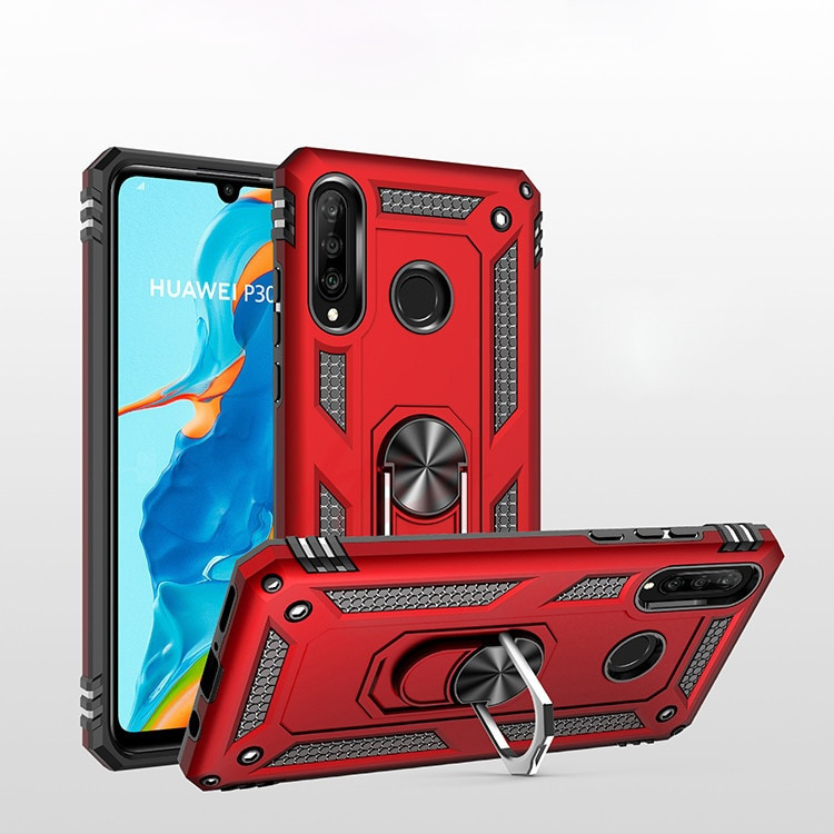 เคส Huawei P30 Lite #เคสฝาหลัง Hybrid TPU+PC มีแหวนสวมนิ้ว
