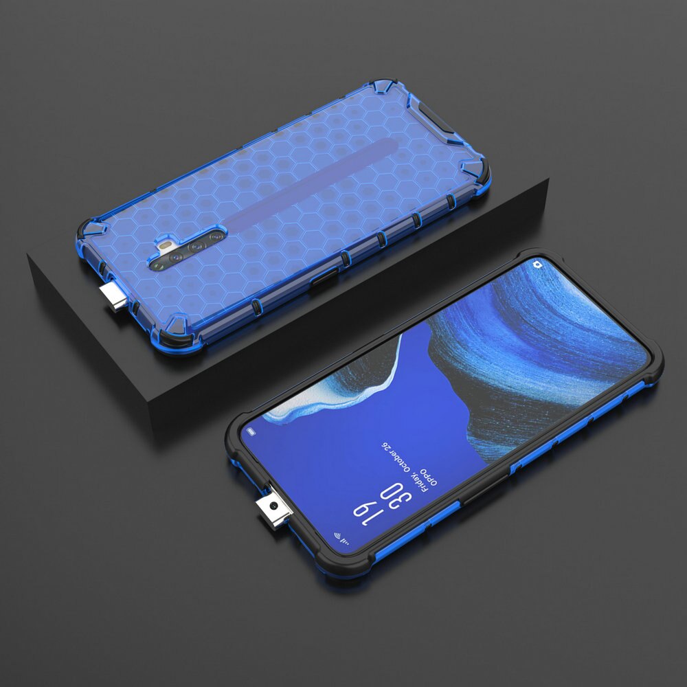 Case OPPO Reno 2F #เคสฝาหลังกันกระแทก Honeycomb Shock Absorber TPU + PC + Silicone Hybrid