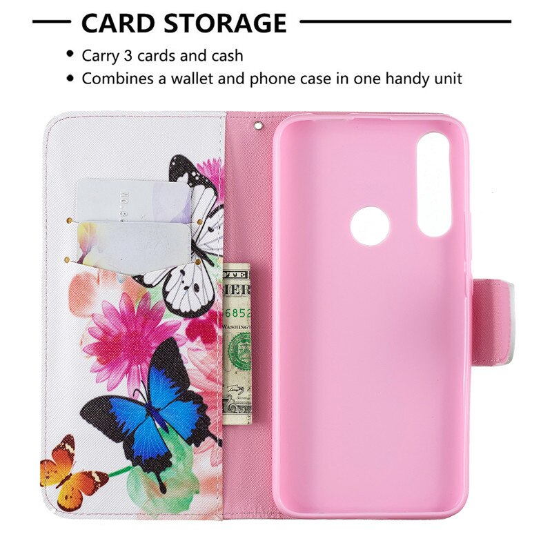 เคส Huawei Y9 Prime 2019 #เคสฝาพับกระเป๋าสตางค์หนัง PU พิมพ์ลายสวยๆ Pattern Printing Leather Wallet