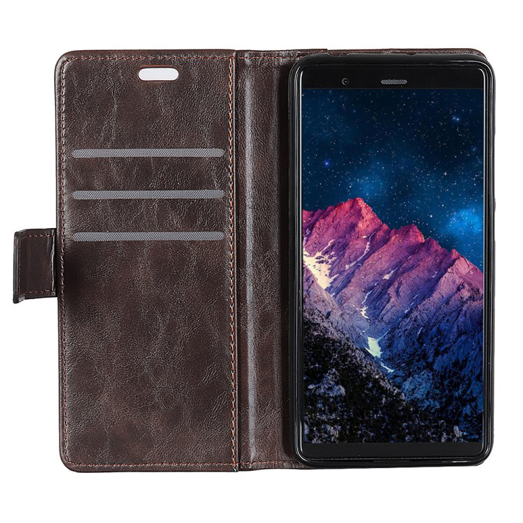 เคส Xiaomi Mi Mix 3 #เคสฝาพับหนัง PU การตกแต่งแบบริ้ว Rivet Decor Crazy Horse Texture