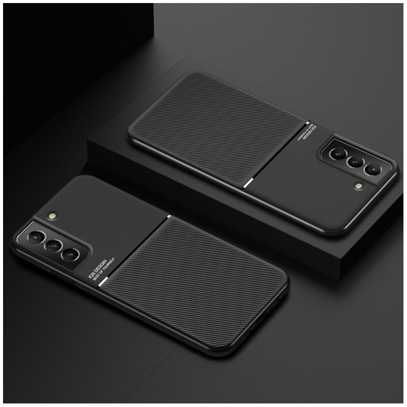 เคส Samsung Galaxy S22 5G #เคสฝาหลัง TPU เคลือบหนัง PU สไตล์ธุรกิจที่เรียบง่ายมีแผ่นเหล็กในตัว Minimalist Business Style Leather Coated TPU Built-in metal magnetic plate