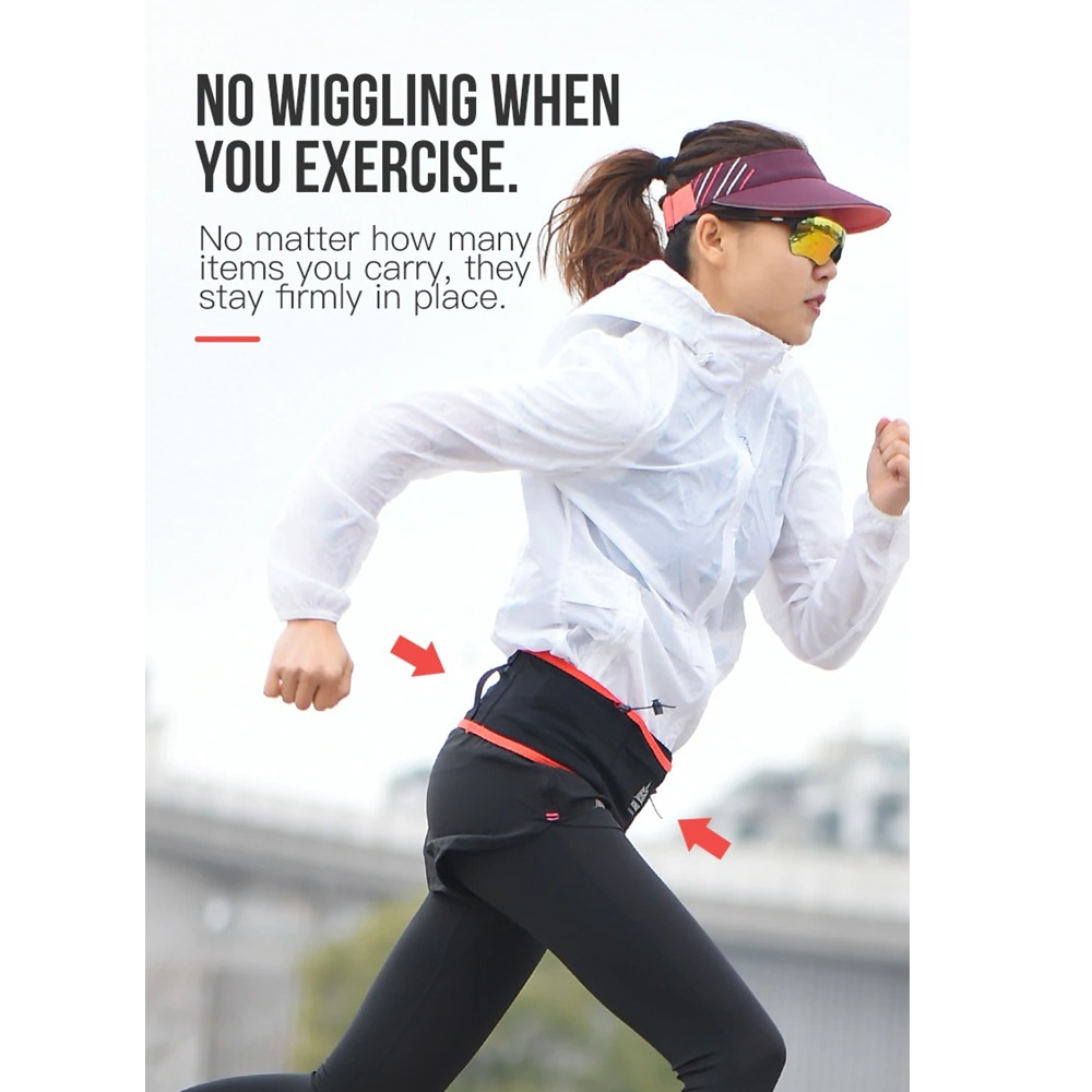 กระเป๋าคาดเอว AONIJIE แบบบาง ใส่ขวดน้ำได้ แถมฟรีขวดน้ำพับได้ 250ml(A17)