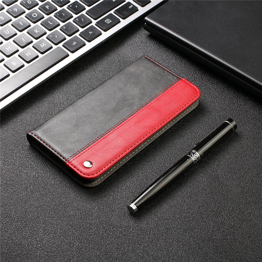 Case iphone 7 / iphone 8 #เคสฝาพับปกหนัง PU แบบกระเป๋าสตางค์สีทูโทน Retro PU Leather Card Slot Cover