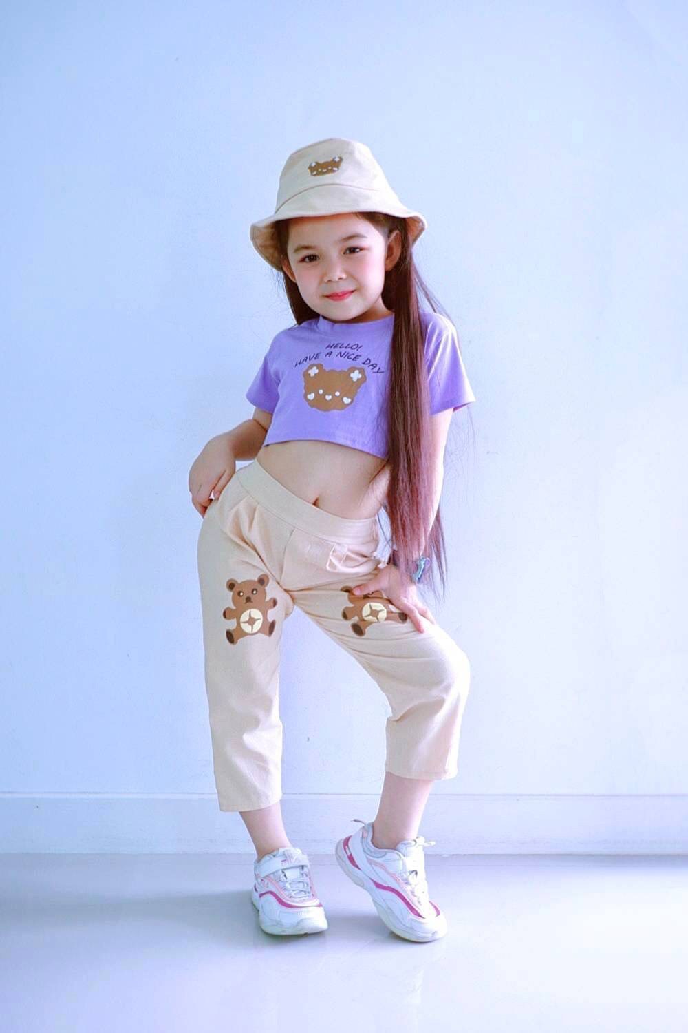 ชุดเด็กSetน้องหมี เสื้อกางเกงพร้อมหมวก